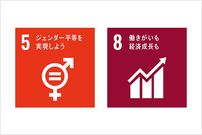 5ジェンダー平等を実現しよう 8働きがいも経済成長も